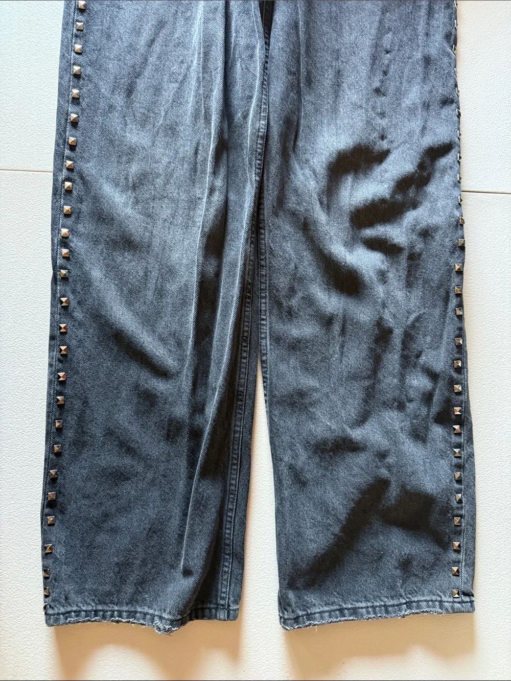 BDG Urban outfitters Skate Fit Black Studded Straight-Leg Jeans